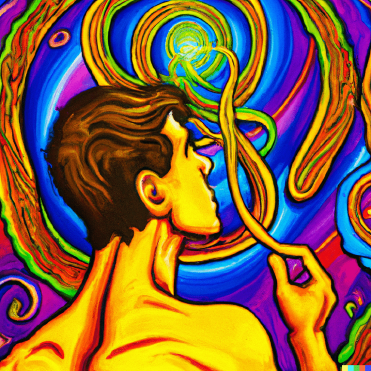 DALL·E 2022-09-14 22.33.19 - An impressive painting of a teen discovering infinite consciousness of God on a colorful psychedelic background-min.png