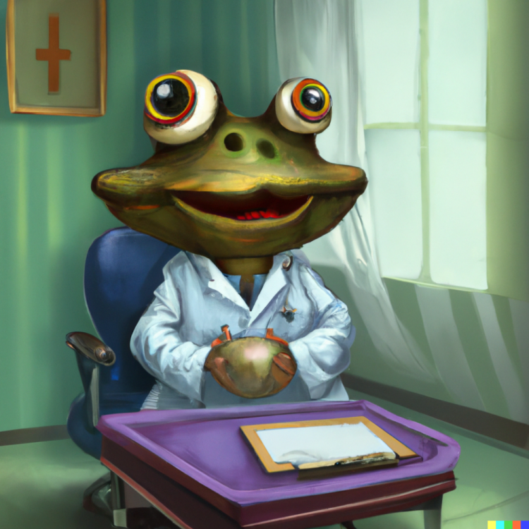 DALL·E 2023-05-31 11.00.31 - A toad personified as a doctor in one of the patient’s room, digital art.png